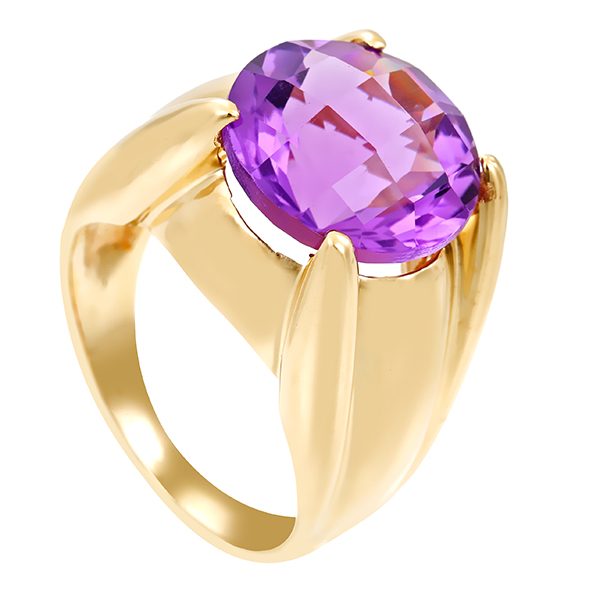 Ring, 9K, Gelbgold, Amethyst