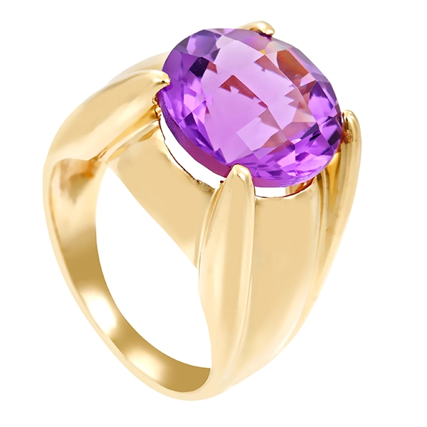 Ring, 9K, Gelbgold, Amethyst