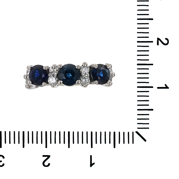 Ring, 14K, Weißgold, Saphire, Brillanten