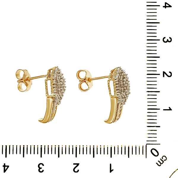 Ohrstecker, 14K, Gelb-/Weißgold, Brillanten, Diamanten