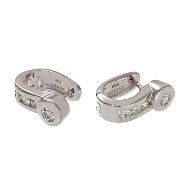 Ohrhänger, 14K, Weißgold, Brillanten