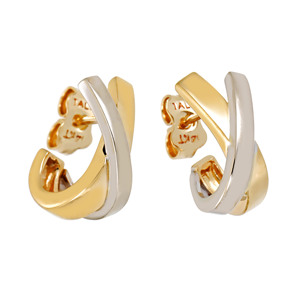 Ohrstecker, 14K, Gelbgold, Weißgold
