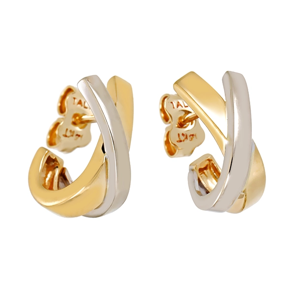 Ohrstecker, 14K, Gelbgold, Weißgold