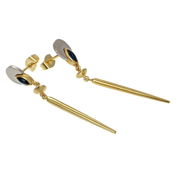 Steckhänger, 14K, Gelb-/Weißgold, Saphire
