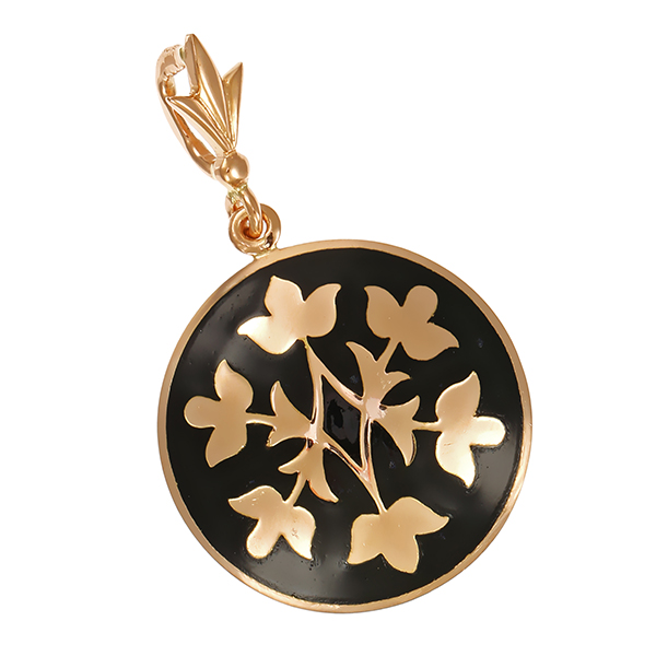 Anhänger, 14K, Rotgold, Emaille