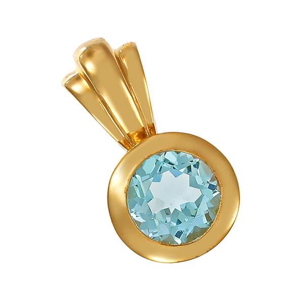 Anhänger, 14K, Gelbgold, Topas blau