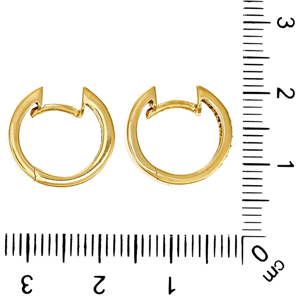 Creolen, 14K, Gelb-/Weißgold, Diamanten