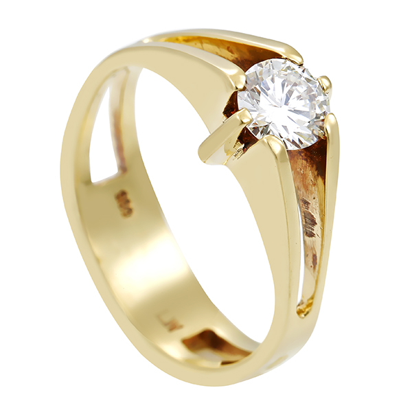 Diamantring, 14K, Gelbgold, Brillant