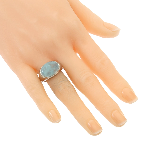 Ring, 14K, Weißgold, Aquamarin