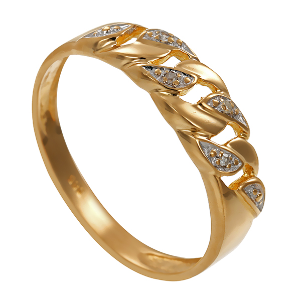 Diamantring, 14K, Gelb-/Weißgold, Diamanten 