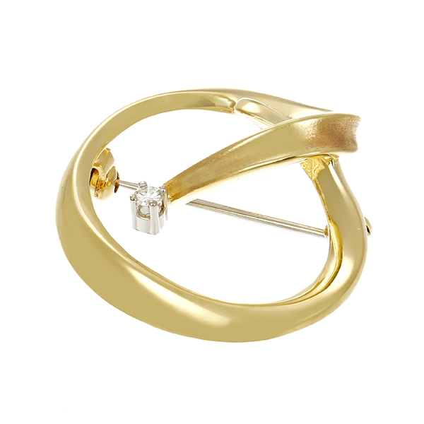 Brosche, 14K, Gelbgold, Brillant