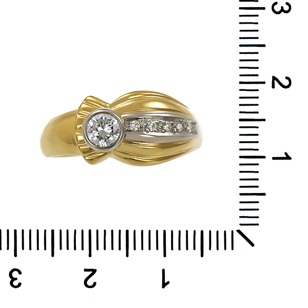 Diamantring, 18K, Gelb-/Weißgold, Brillanten 0,40 ct