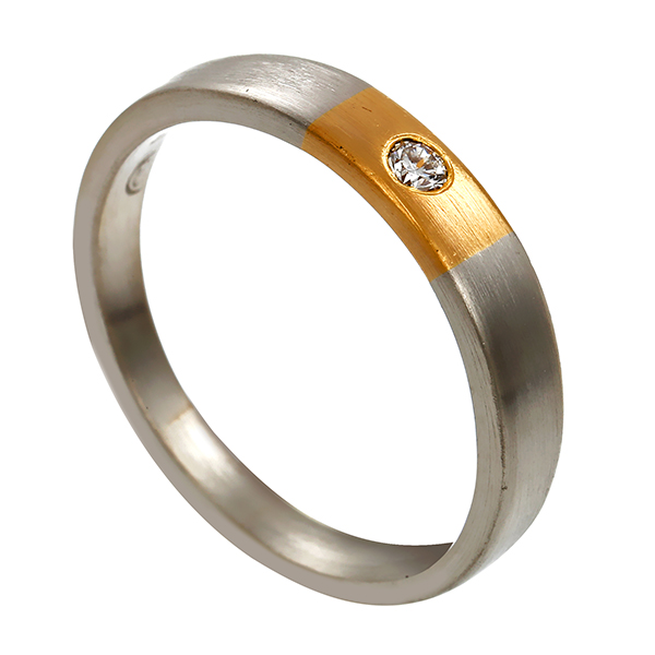 Brillantring, Platin 950/Gelbgold