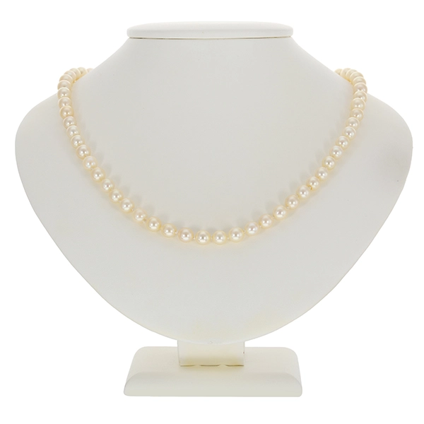 Perlenkette, 14K, Weißgold, Perlen