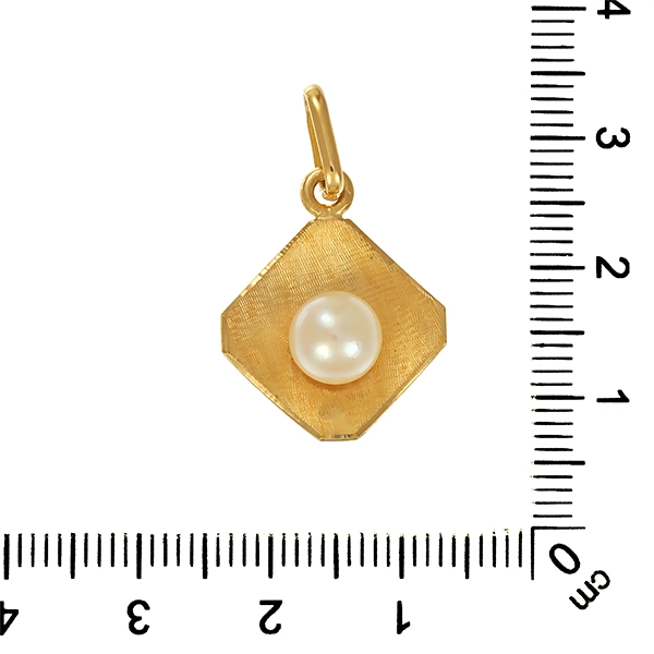 Anhänger, 18K, Gelbgold, Perle