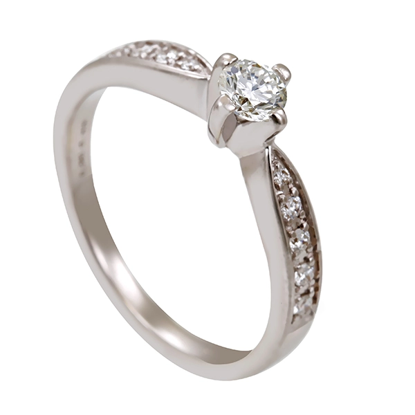 Diamantring, 14K, Weißgold, Brillanten