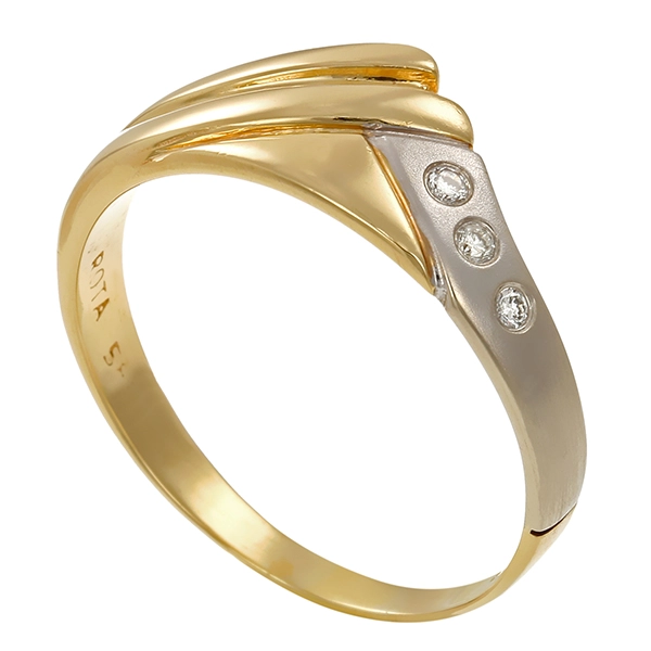 Ring, 14K, Gelb-/Weißgold, Brillanten, U59