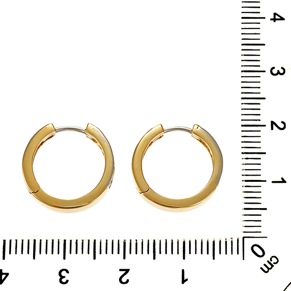 Creolen, 18K, Gelb-/Weißgold, Diamanten
