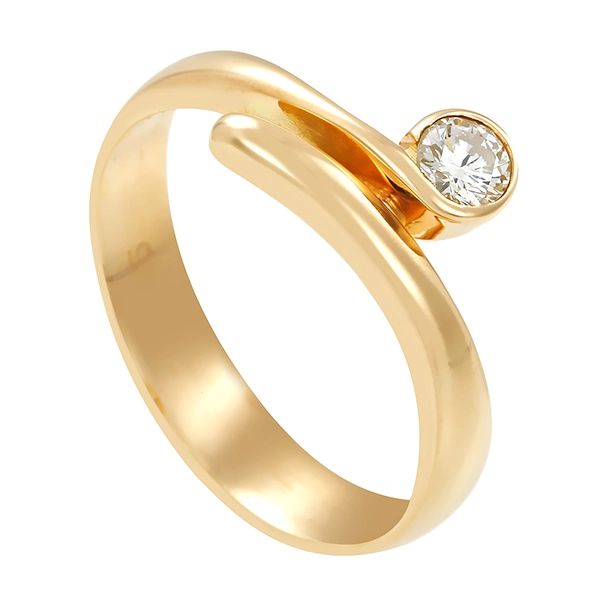 Diamantring, 14K, Gelbgold, Brillant 0,17 ct