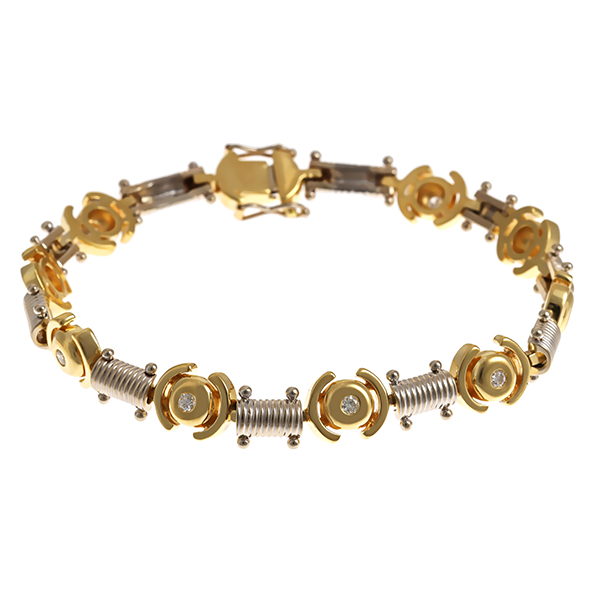 Armband, 18K, Gelb-/Weißgold, Brillanten
