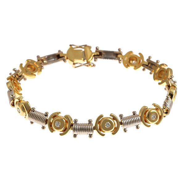 Armband, 18K, Gelb-/Weißgold, Brillanten