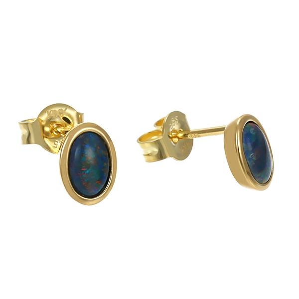 Ohrstecker, 14K, Gelbgold, Opal