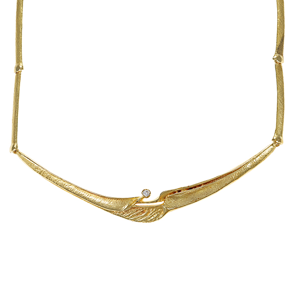 Collier, 14K, Gelbgold, Brillant