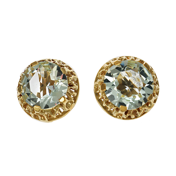 Ohrstecker, 14K, Gelbgold, Aquamarine
