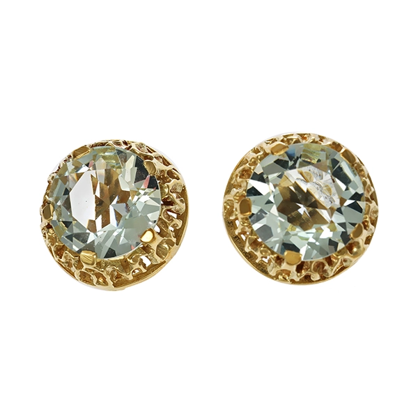Ohrstecker, 14K, Gelbgold, Aquamarine