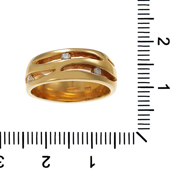 Ring, 14K, Gelbgold, Brillant