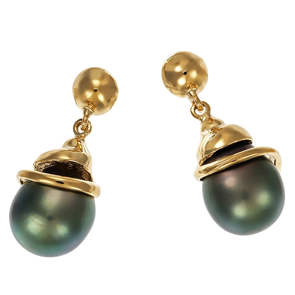Steckhänger, 14K, Gelbgold, Perlen