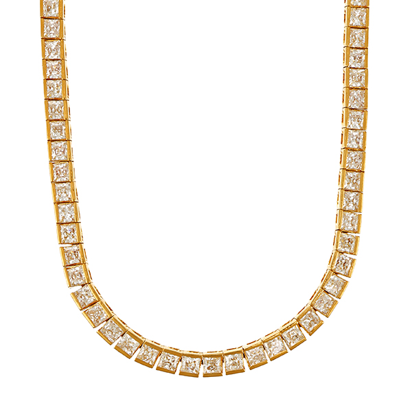 Collier, 18K, Gelbgold, Zirkonia