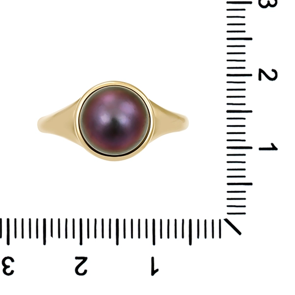 Ring, 14K, Gelbgold, Perle