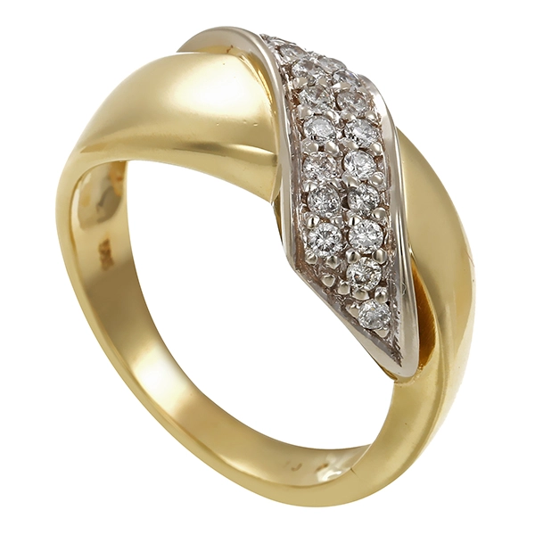 Diamantring, 14K, Gelb-/Weißgold, Brillanten