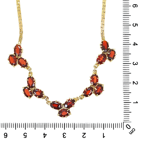 Collier, 8K, Gelbgold, Granat