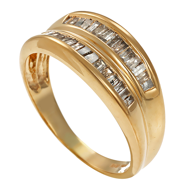 Ring, 10K, Gelbgold, Diamanten