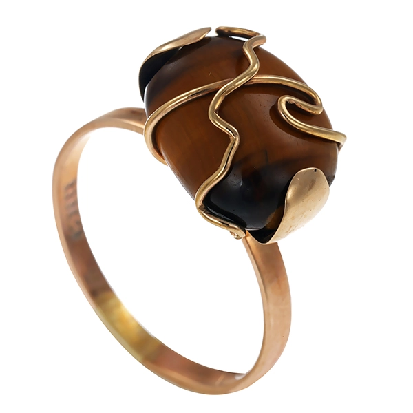 Ring, 8K, Gelbgold, Tigerauge