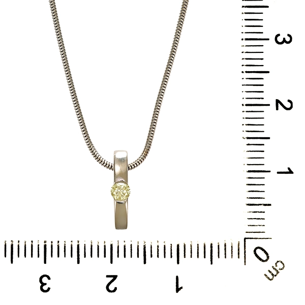 Collier, 18K, Weißgold, Brillant, Schlange-