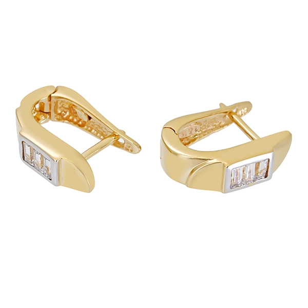 Creolen, 14K, Gelbgold, Zirkonia