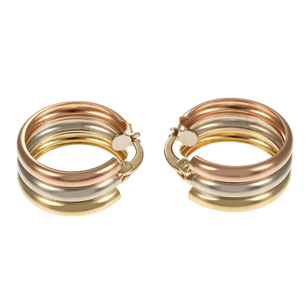 Creolen, 18K, Rot-/Weiß-/Gelbgold