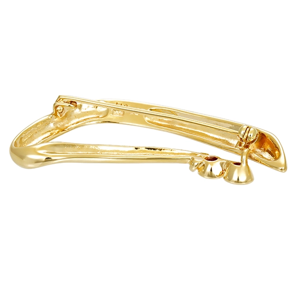 Brosche, 14K, Gelbgold, Brillanten