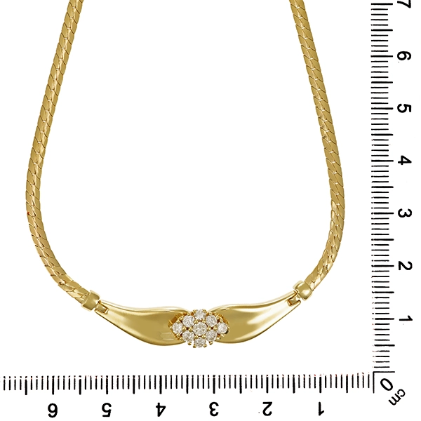 Collier, 14K, Gelbgold, Brillanten