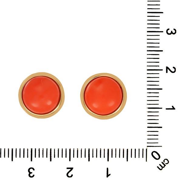 Ohrstecker, 14K, Gelbgold, Koralle