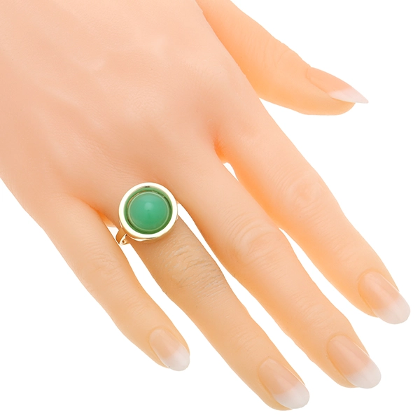 Ring, 8K, Gelbgold, Chrysopras