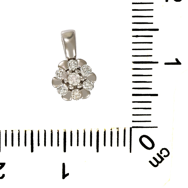 Anhänger, 14K, Weißgold, Brillanten