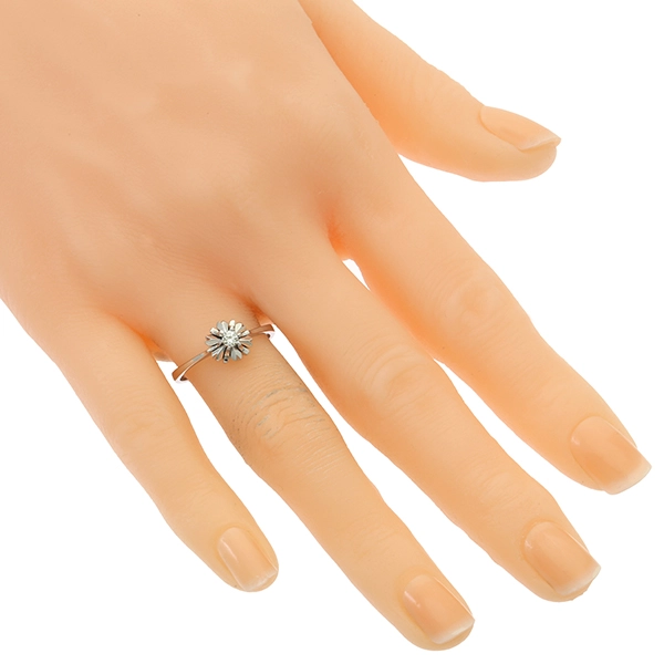 Diamantring, 18K, Weißgold, Brillant 0,10 ct