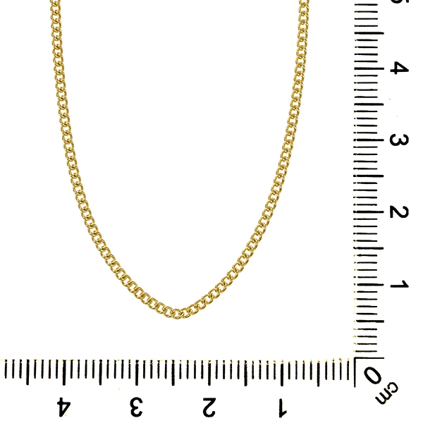 Collierkette, 14K, Gelbgold, Flachpanzer-