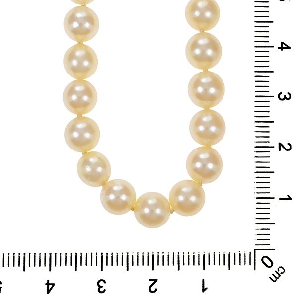 Perlenkette, 18K, Weißgold, Rubin, Perlen