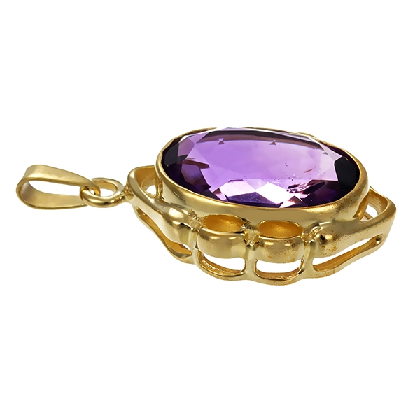 Anhänger, 8K, Gelbgold, Amethyst