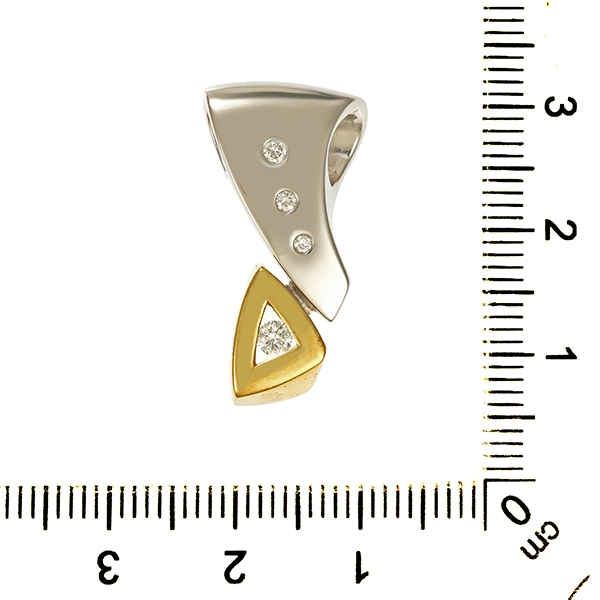 Anhänger, 14K, Gelb-/Weißgold, Brillant